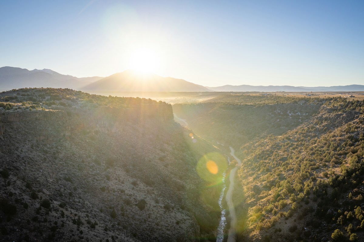 Sunrise over the Rio Grande Gorge near Taos